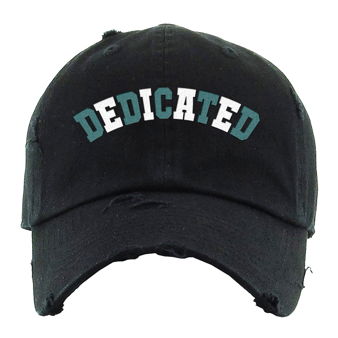 Green Velvet 95s Distressed Dad Hat | Dedicated, Black