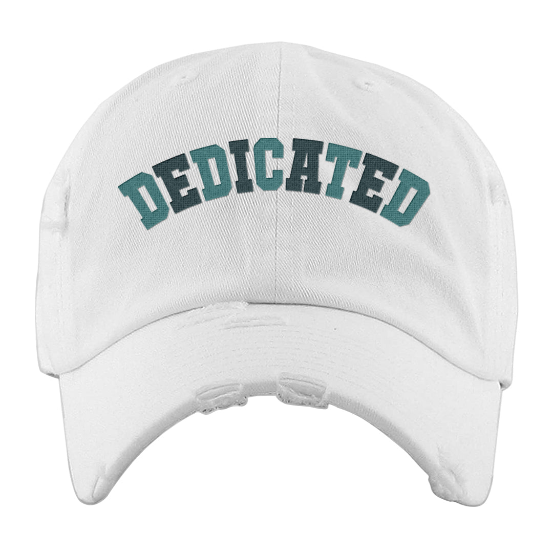 Green Velvet 95s Distressed Dad Hat | Dedicated, White
