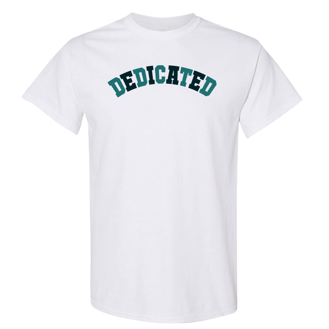 Green Velvet 95s T Shirt | Dedicated, White