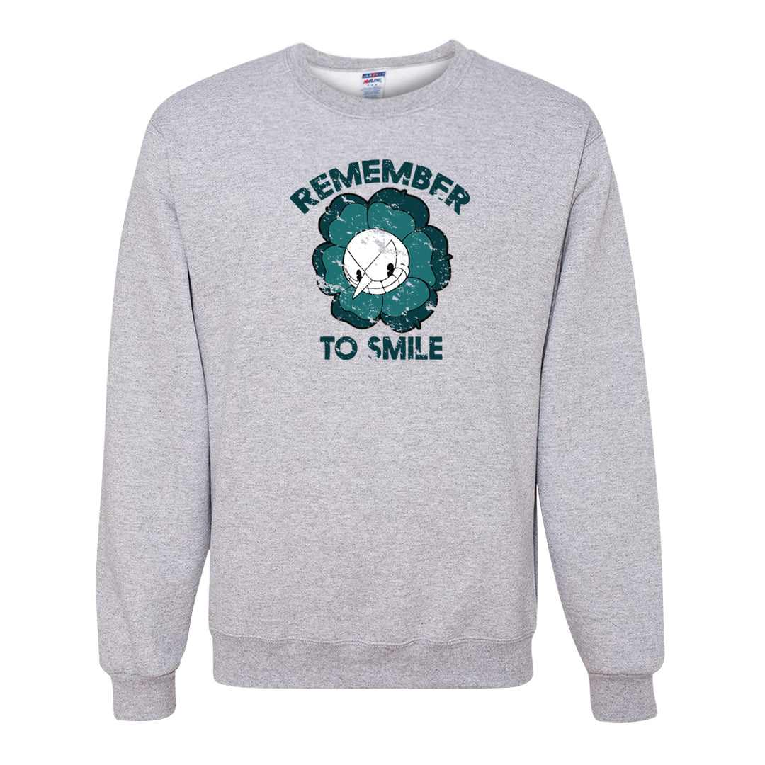 Green Velvet 95s Crewneck Sweatshirt | Remember To Smile, Ash