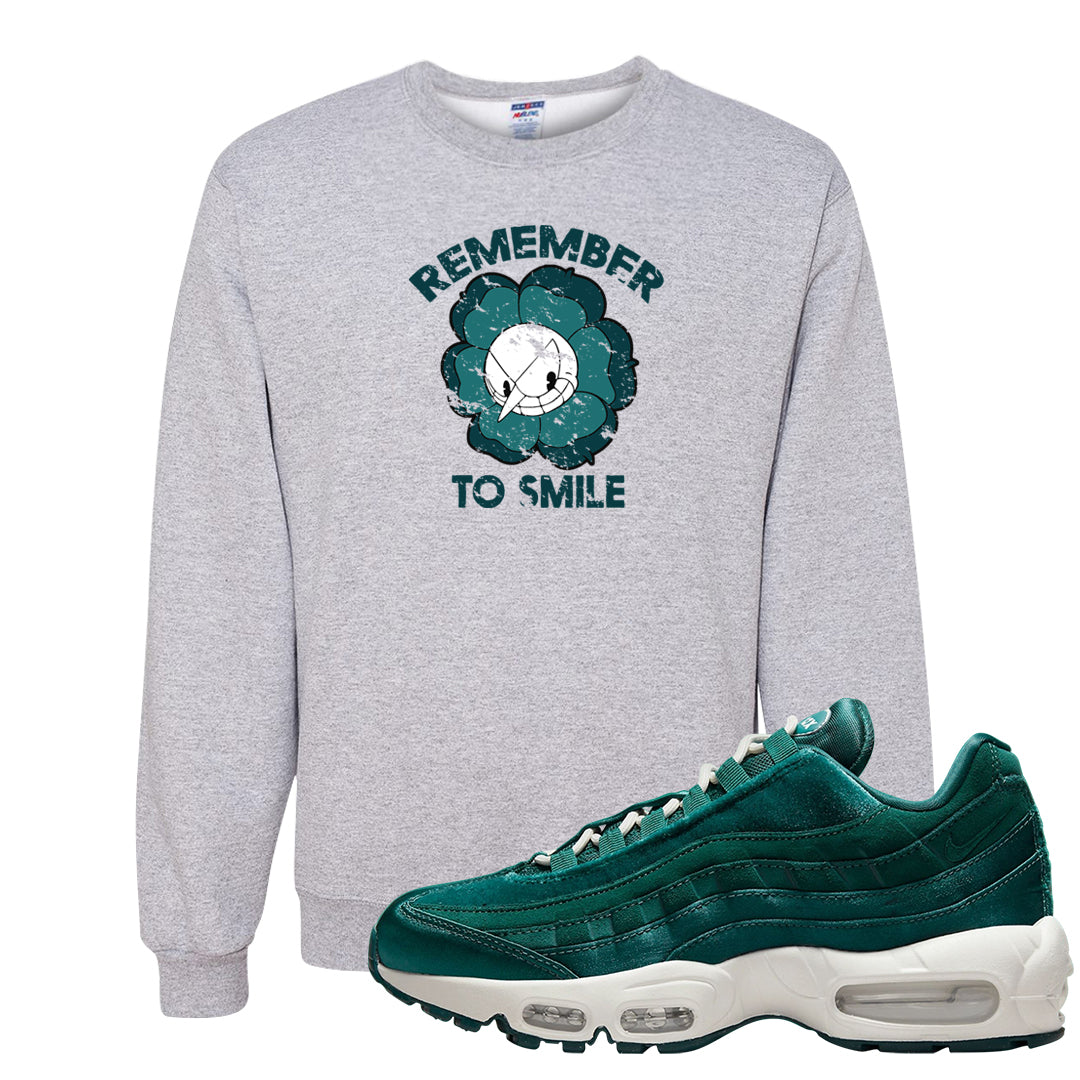 Green Velvet 95s Crewneck Sweatshirt | Remember To Smile, Ash