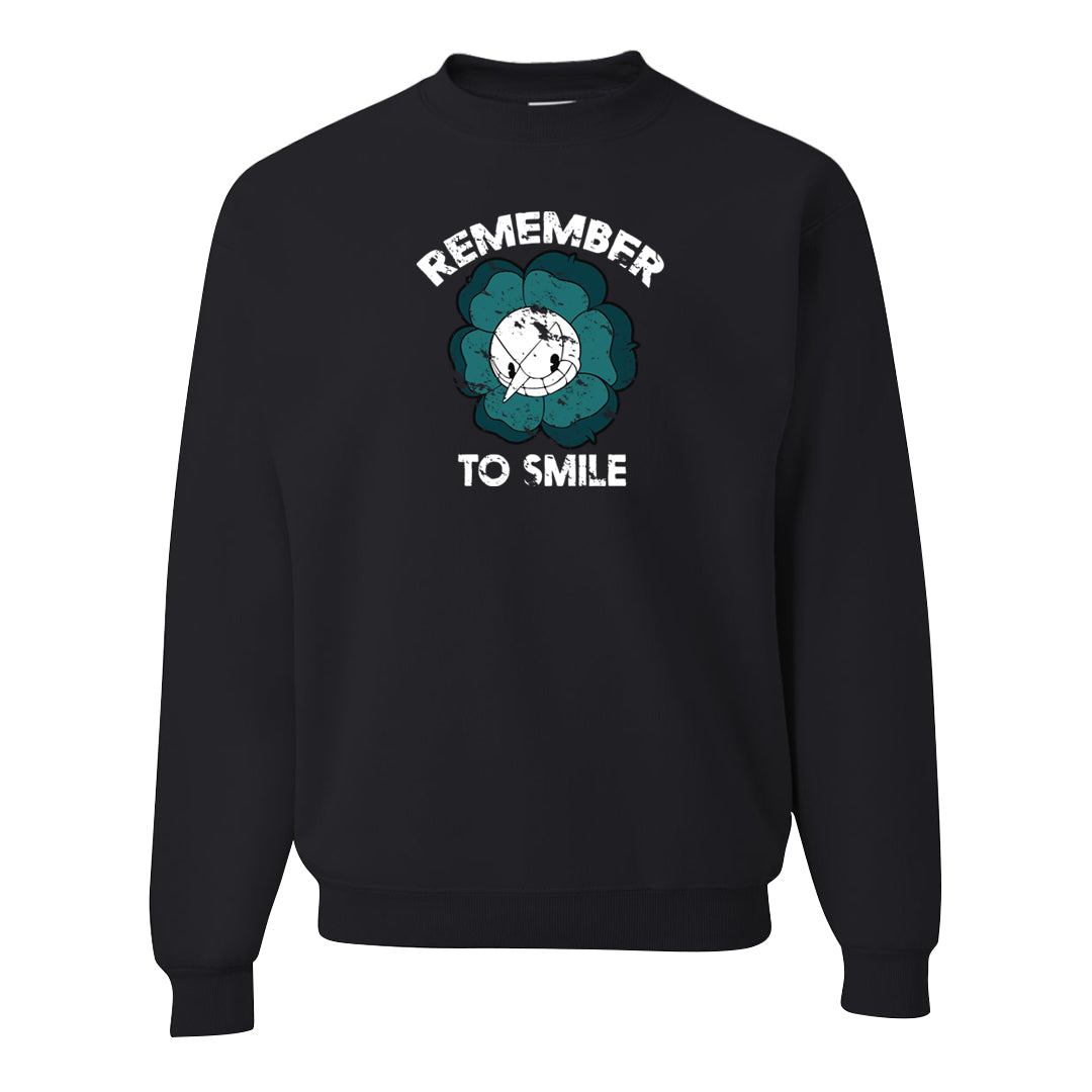 Green Velvet 95s Crewneck Sweatshirt | Remember To Smile, Black