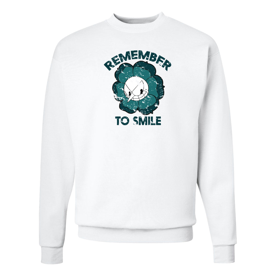 Green Velvet 95s Crewneck Sweatshirt | Remember To Smile, White