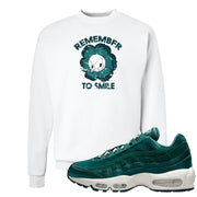 Green Velvet 95s Crewneck Sweatshirt | Remember To Smile, White