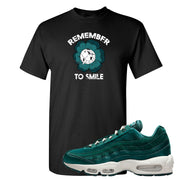 Green Velvet 95s T Shirt | Remember To Smile, Black