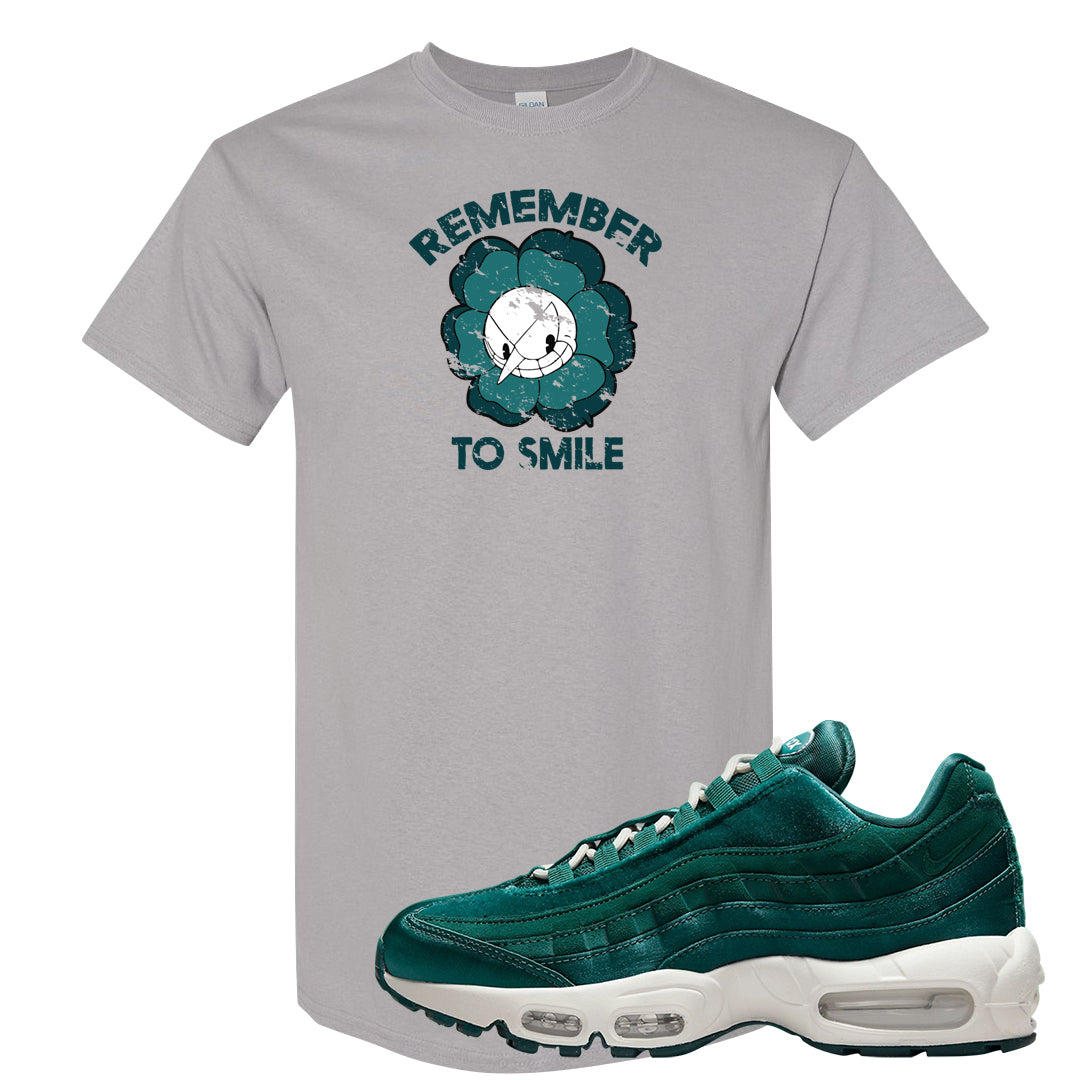 Green Velvet 95s T Shirt | Remember To Smile, Gravel