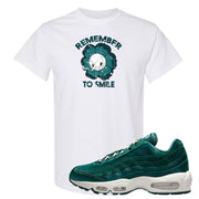 Green Velvet 95s T Shirt | Remember To Smile, White