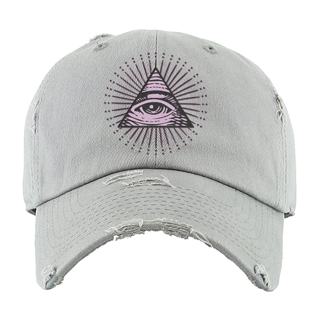 Safari Viotech 95s Distressed Dad Hat | All Seeing Eye, Light Gray