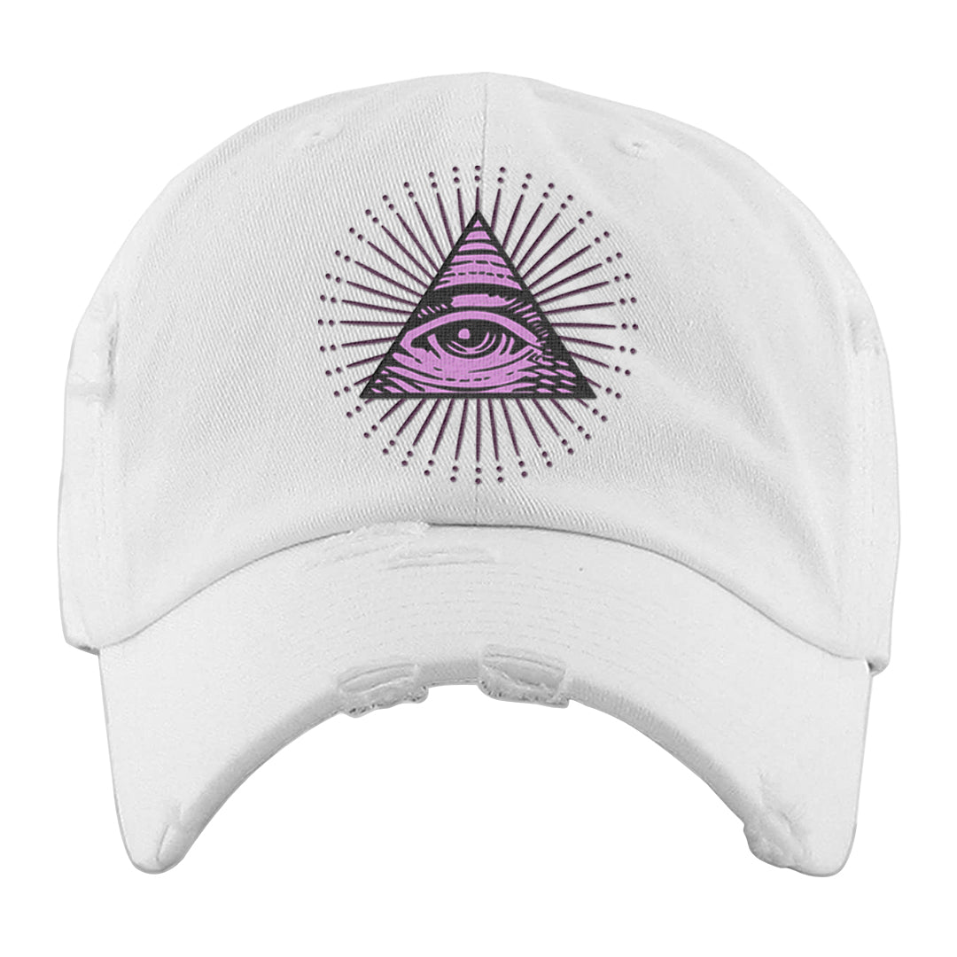 Safari Viotech 95s Distressed Dad Hat | All Seeing Eye, White