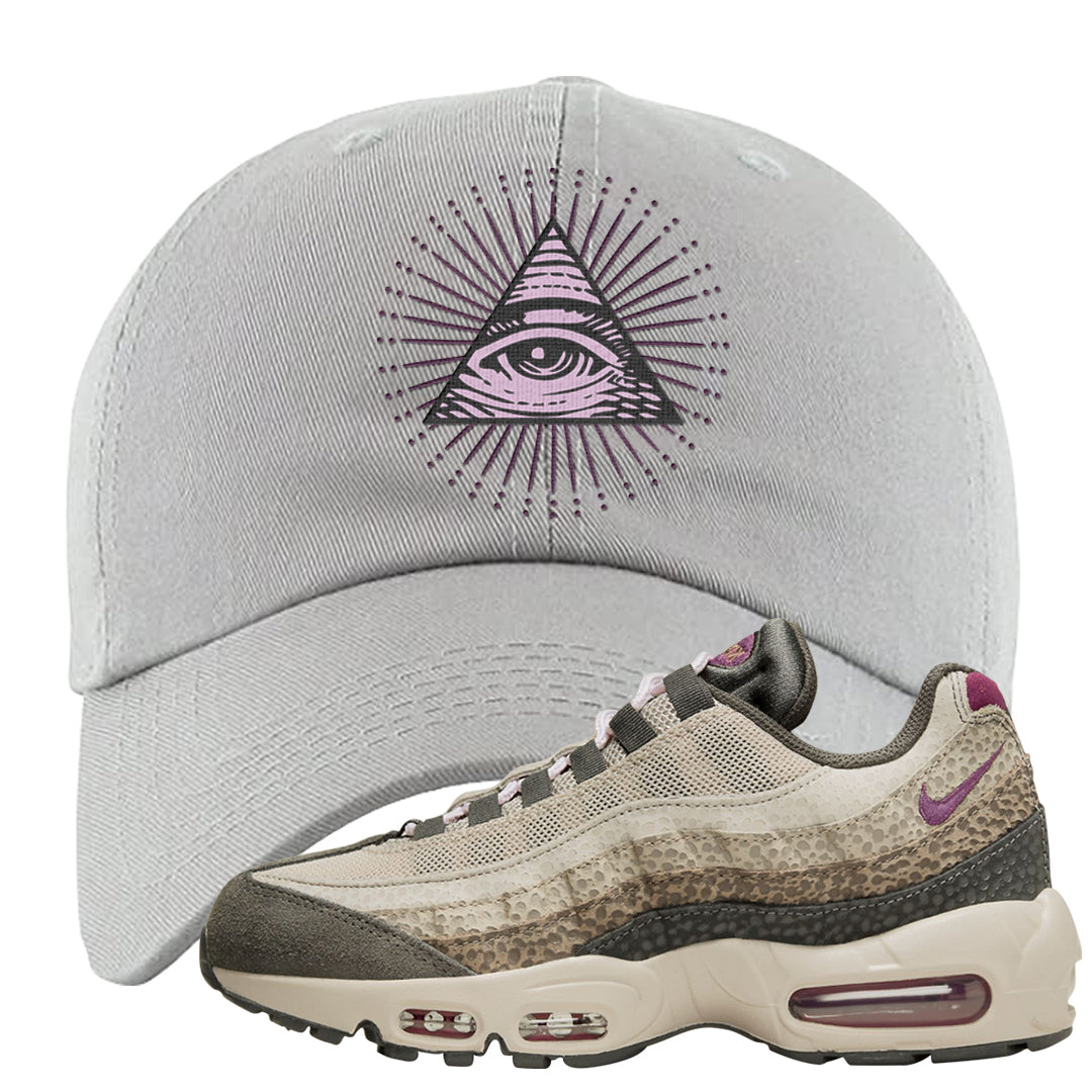 Safari Viotech 95s Dad Hat | All Seeing Eye, Light Gray