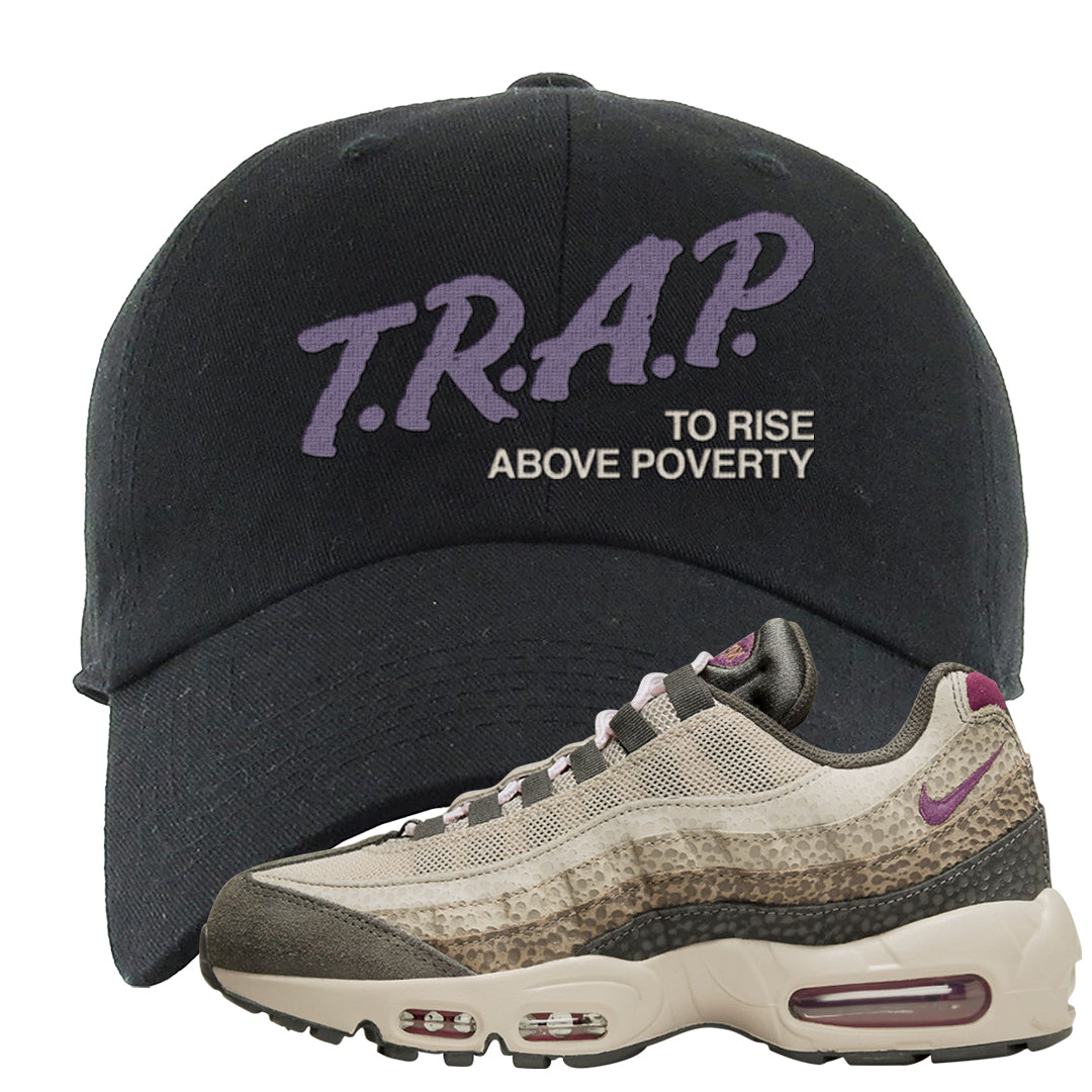 Safari Viotech 95s Dad Hat | Trap To Rise Above Poverty, Black