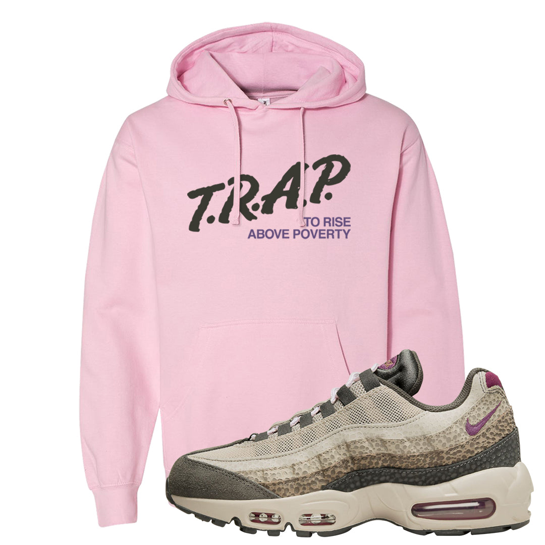 Safari Viotech 95s Hoodie | Trap To Rise Above Poverty, Light Pink