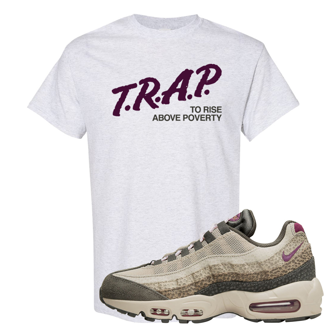 Safari Viotech 95s T Shirt | Trap To Rise Above Poverty, Ash