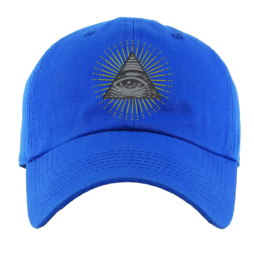 Atlantic Blue Voltage Yellow 97s Dad Hat | All Seeing Eye, Royal