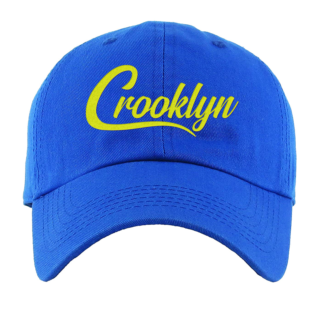 Atlantic Blue Voltage Yellow 97s Dad Hat | Crooklyn, Royal