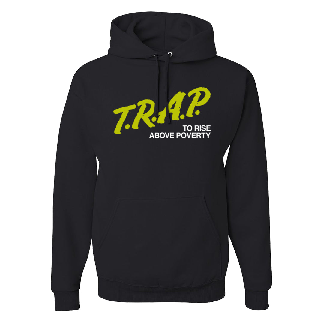 Atlantic Blue Voltage Yellow 97s Hoodie | Trap To Rise Above Poverty, Black