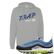 Atlantic Blue Voltage Yellow 97s Hoodie | Trap To Rise Above Poverty, Gravel