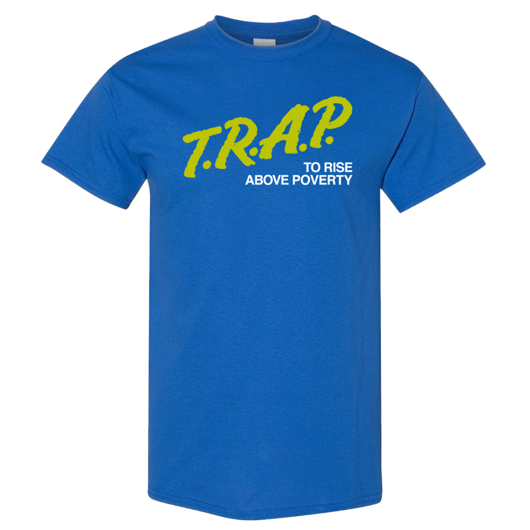 Atlantic Blue Voltage Yellow 97s T Shirt | Trap To Rise Above Poverty, Royal