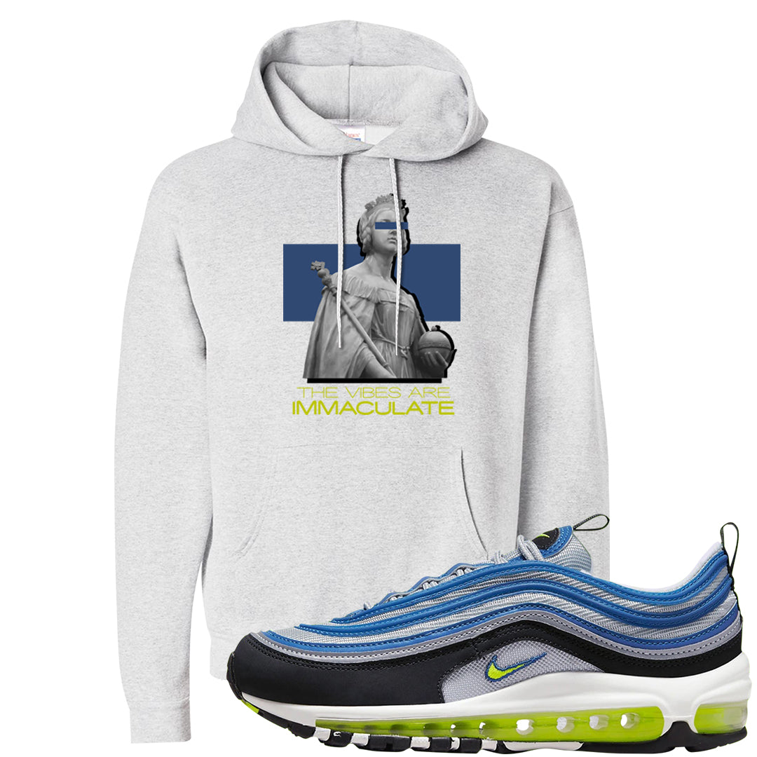 Atlantic Blue Voltage Yellow 97s Hoodie | The Vibes Are Immaculate, Ash