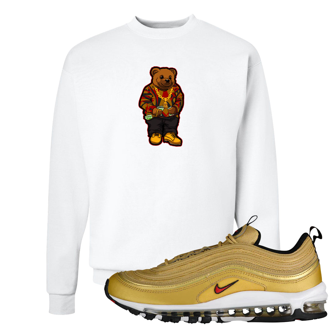 Gold Bullet 97s Crewneck Sweatshirt | Sweater Bear, White