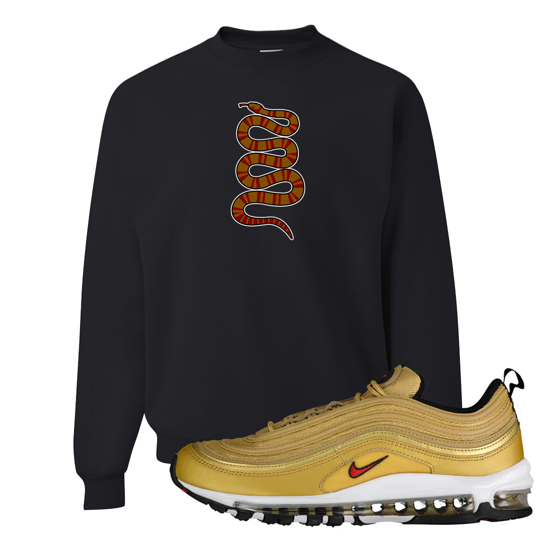 Gold Bullet 97s Crewneck Sweatshirt | Coiled Snake, Black