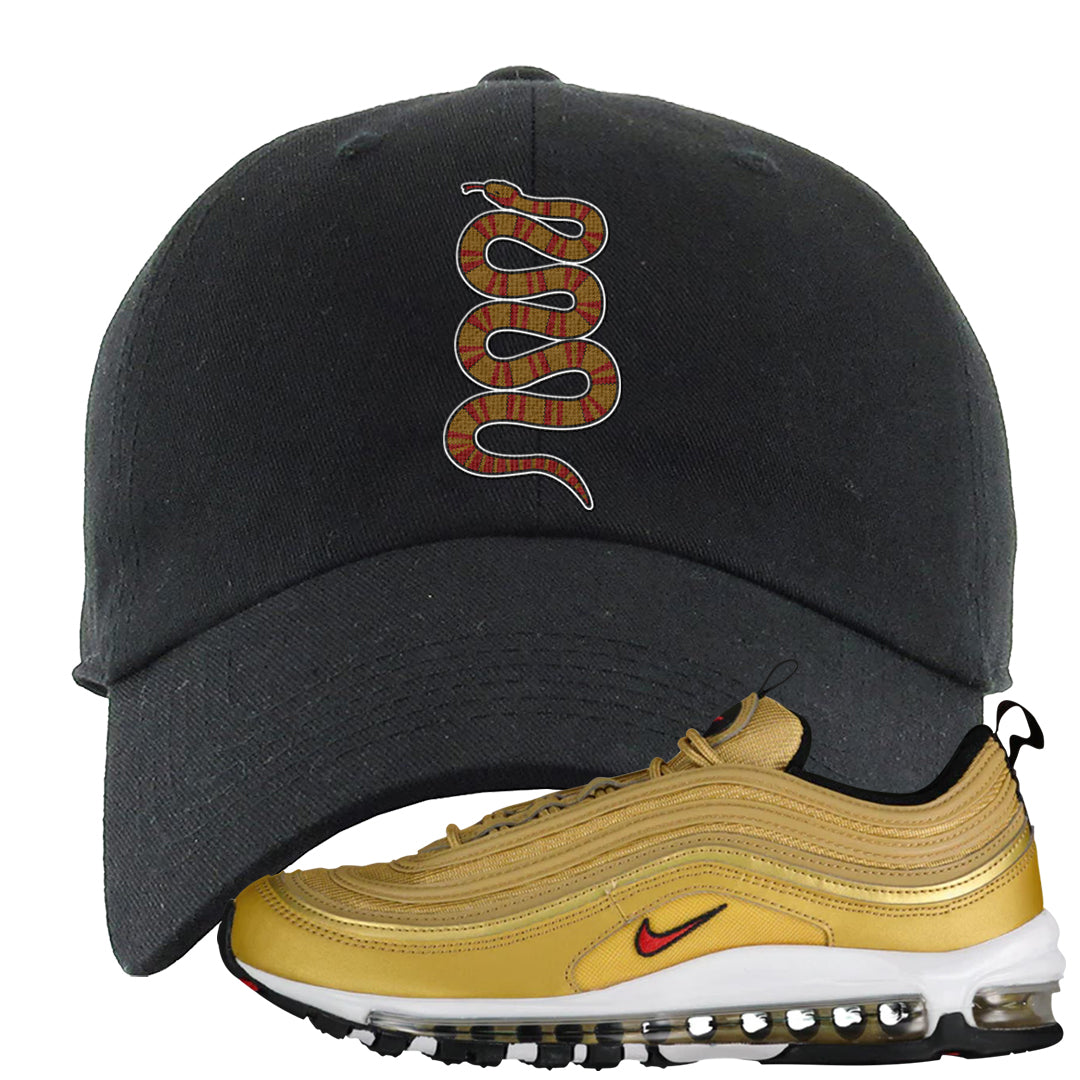 Gold Bullet 97s Dad Hat | Coiled Snake, Black