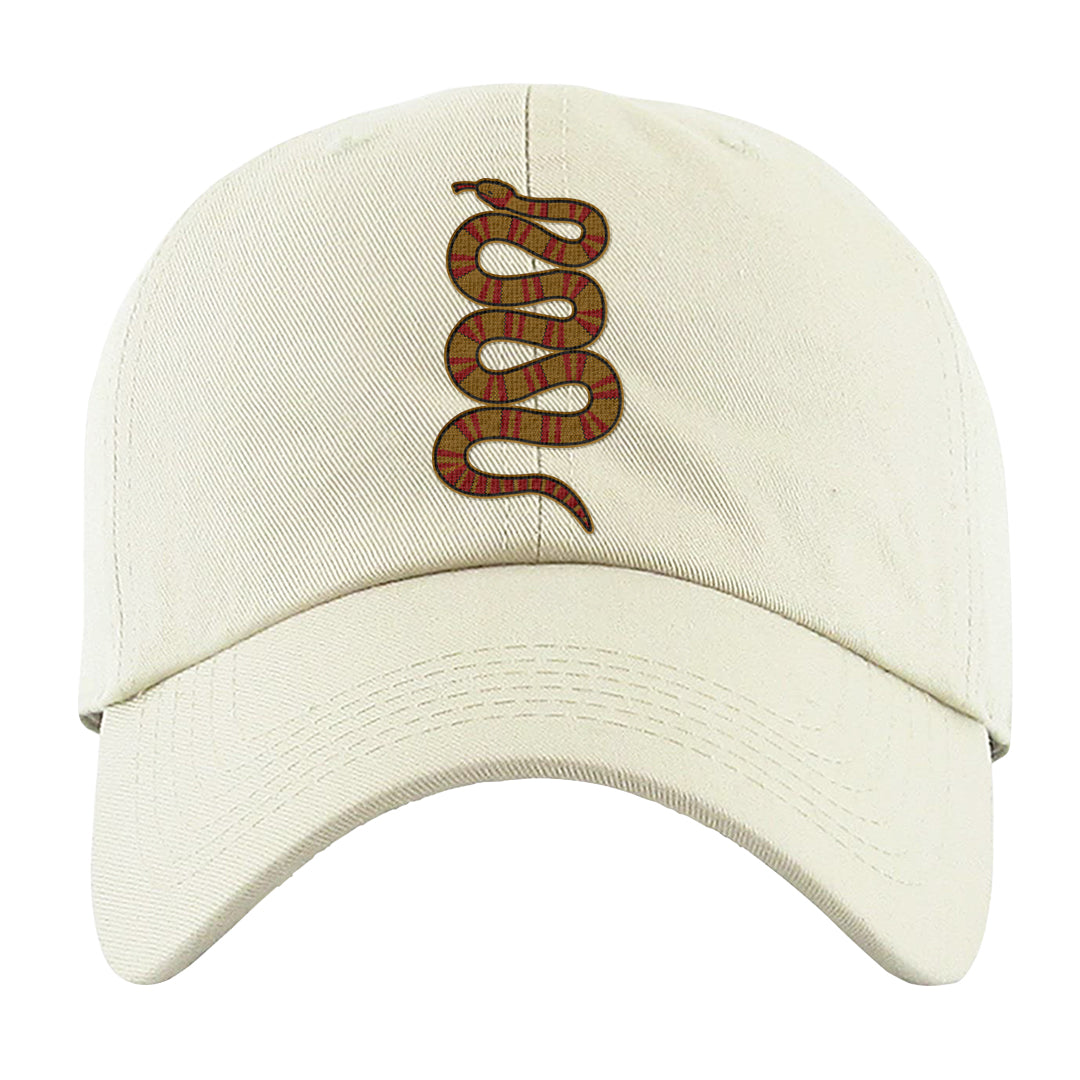 Gold Bullet 97s Dad Hat | Coiled Snake, White