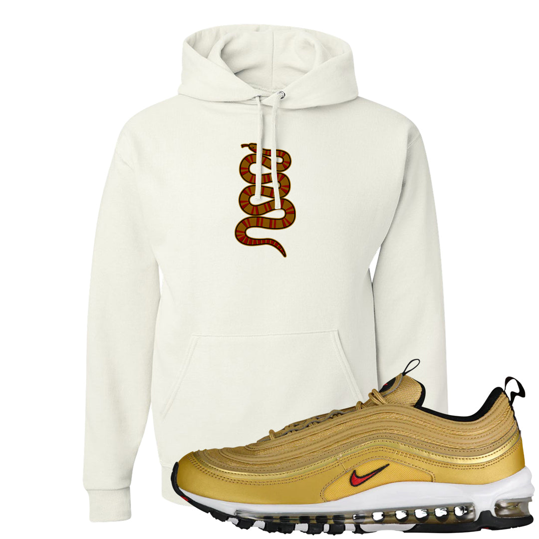Gold Bullet 97s Hoodie | Coiled Snake, White