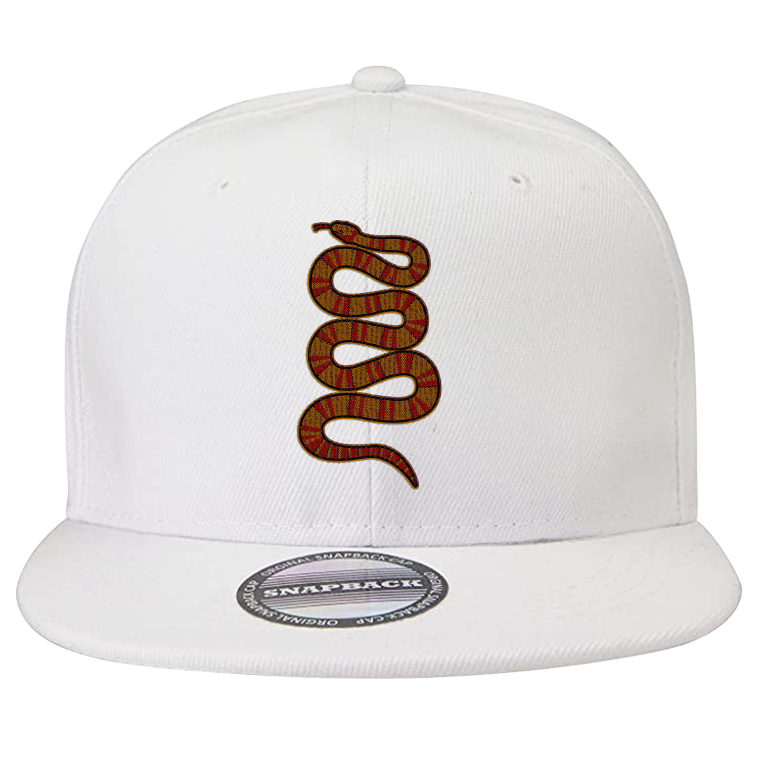 Gold Bullet 97s Snapback Hat | Coiled Snake, White