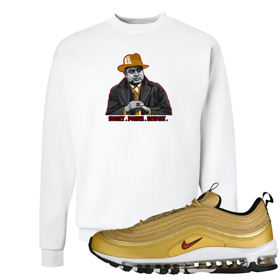 Gold Bullet 97s Crewneck Sweatshirt | Capone Illustration, White
