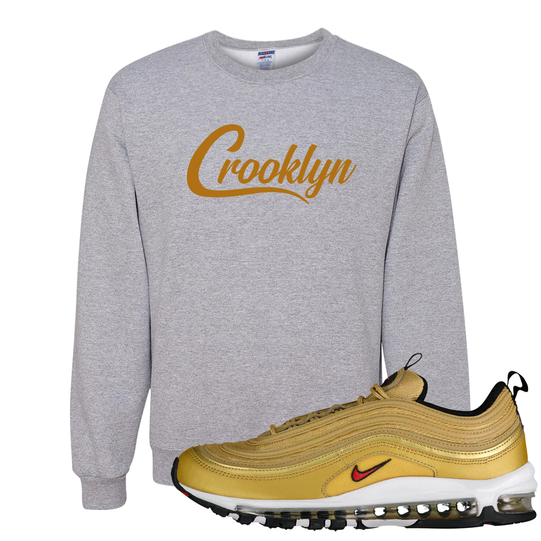 Gold Bullet 97s Crewneck Sweatshirt | Crooklyn, Ash