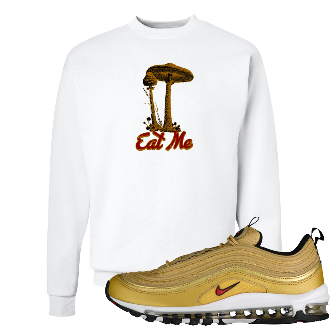 Gold Bullet 97s Crewneck Sweatshirt | Eat Me, White