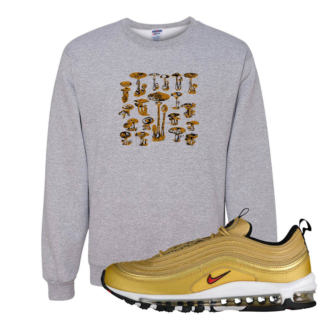 Gold Bullet 97s Crewneck Sweatshirt | Mushroom Chart, Ash