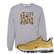 Gold Bullet 97s Crewneck Sweatshirt | Mushroom Chart, Ash