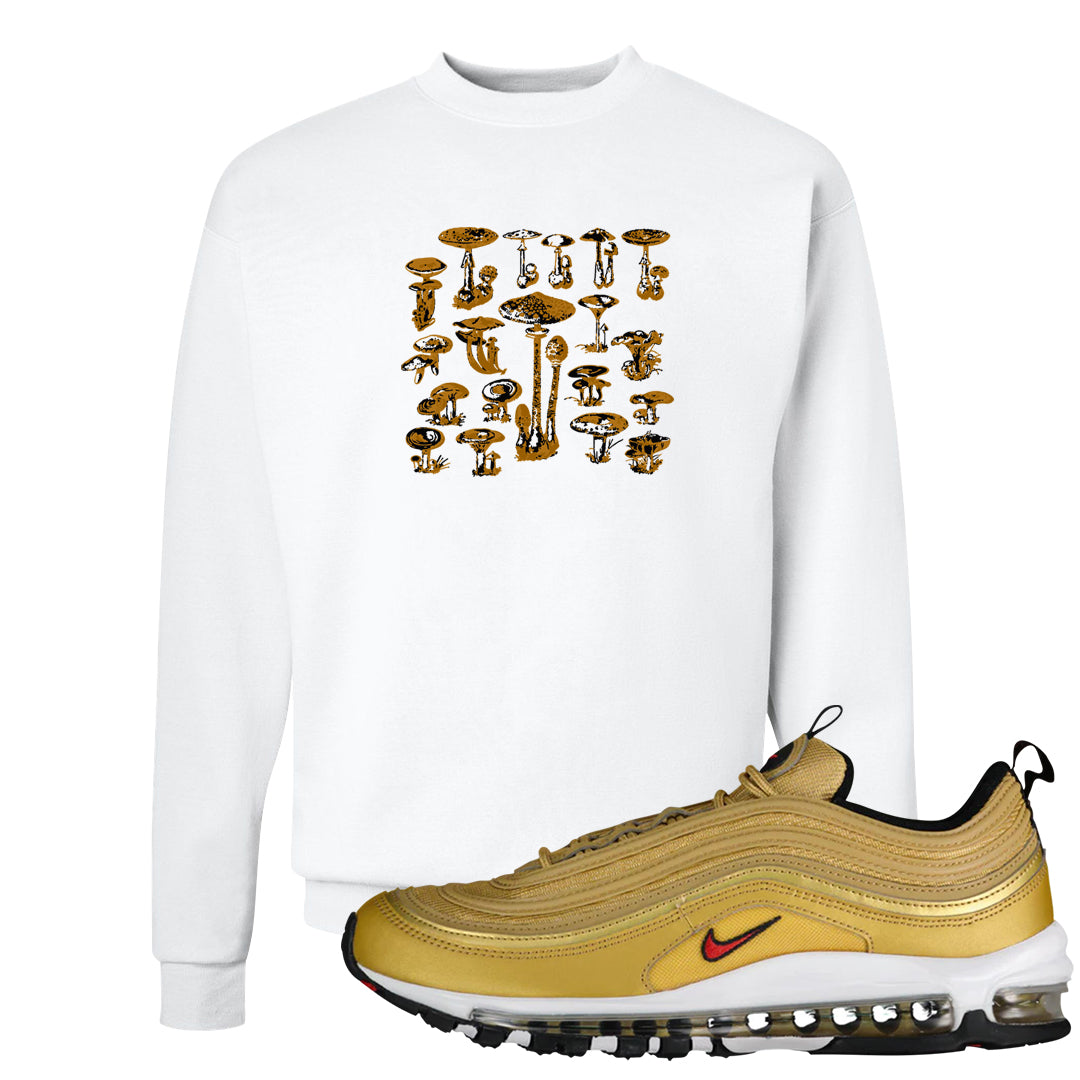 Gold Bullet 97s Crewneck Sweatshirt | Mushroom Chart, White