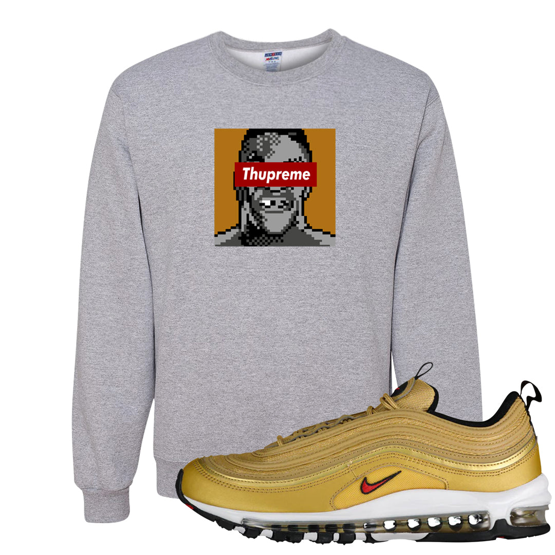 Gold Bullet 97s Crewneck Sweatshirt | Thupreme, Ash