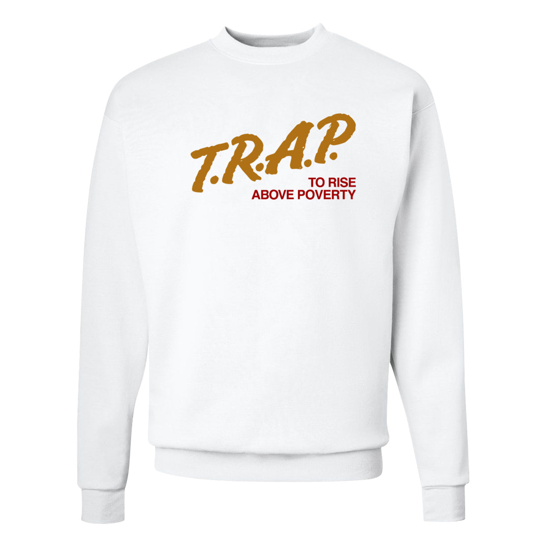 Gold Bullet 97s Crewneck Sweatshirt | Trap To Rise Above Poverty, White