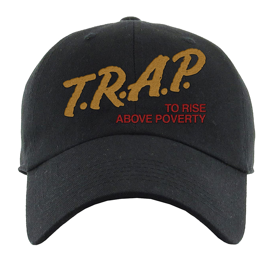Gold Bullet 97s Dad Hat | Trap To Rise Above Poverty, Black