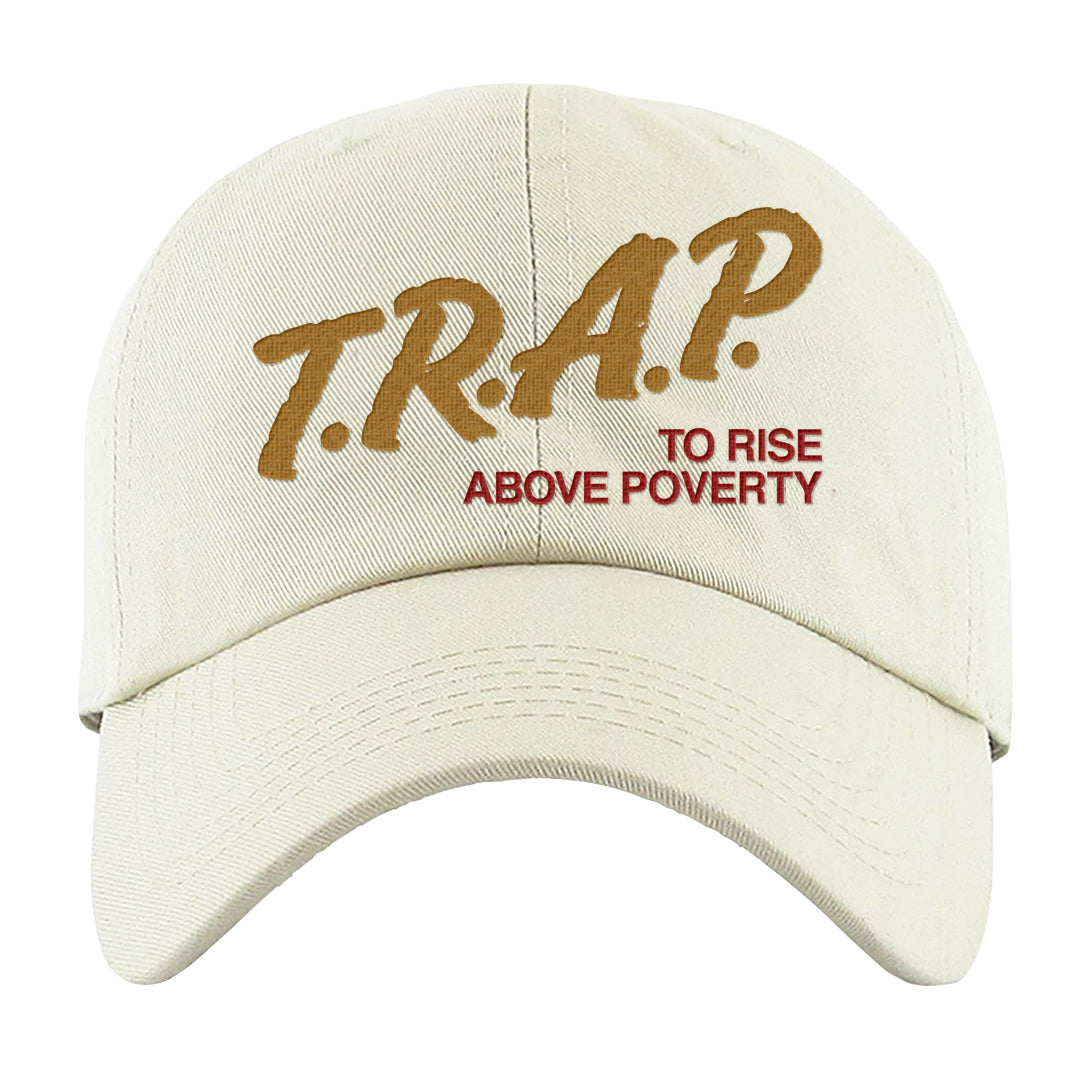 Gold Bullet 97s Dad Hat | Trap To Rise Above Poverty, White