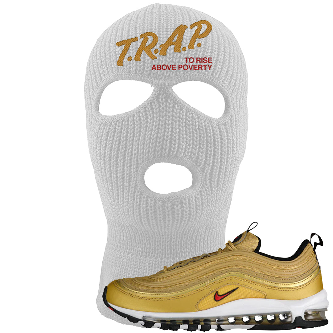 Gold Bullet 97s Ski Mask | Trap To Rise Above Poverty, White