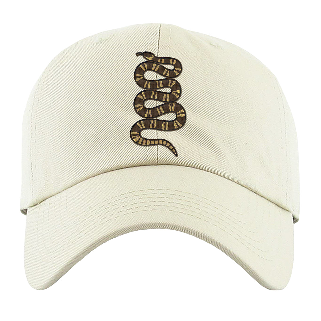 Mushroom Muslin 97s Dad Hat | Coiled Snake, White