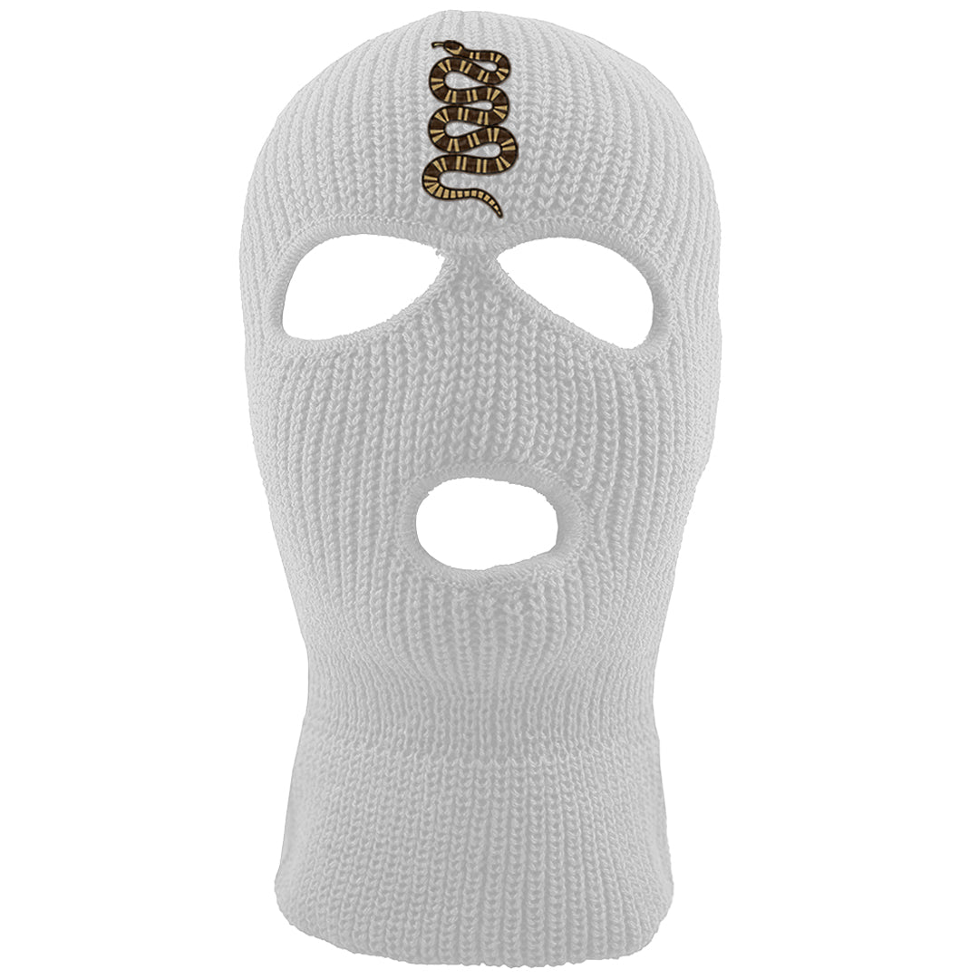 Mushroom Muslin 97s Ski Mask | Coiled Snake, White
