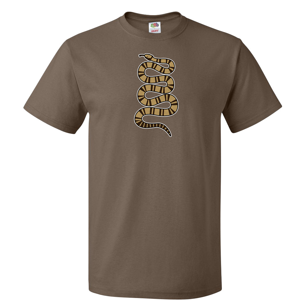 Mushroom Muslin 97s T Shirt | Coiled Snake, Chocolate