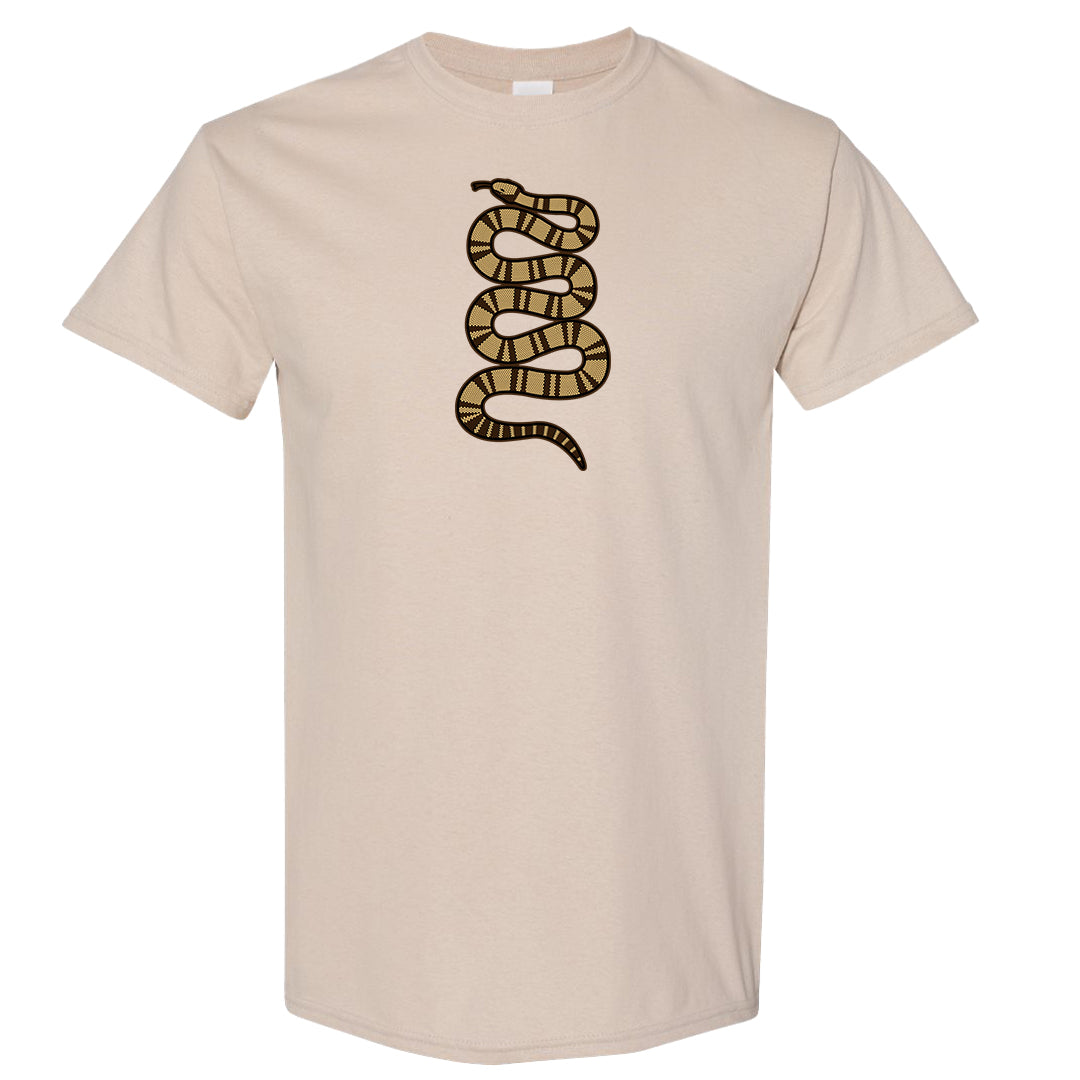 Mushroom Muslin 97s T Shirt | Coiled Snake, Sand