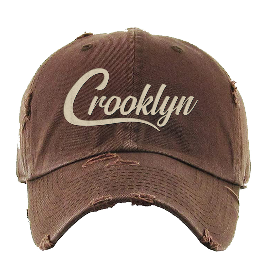 Mushroom Muslin 97s Distressed Dad Hat | Crooklyn, Brown