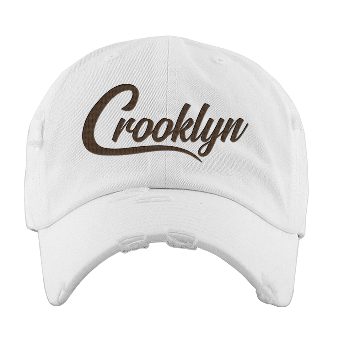 Mushroom Muslin 97s Distressed Dad Hat | Crooklyn, White