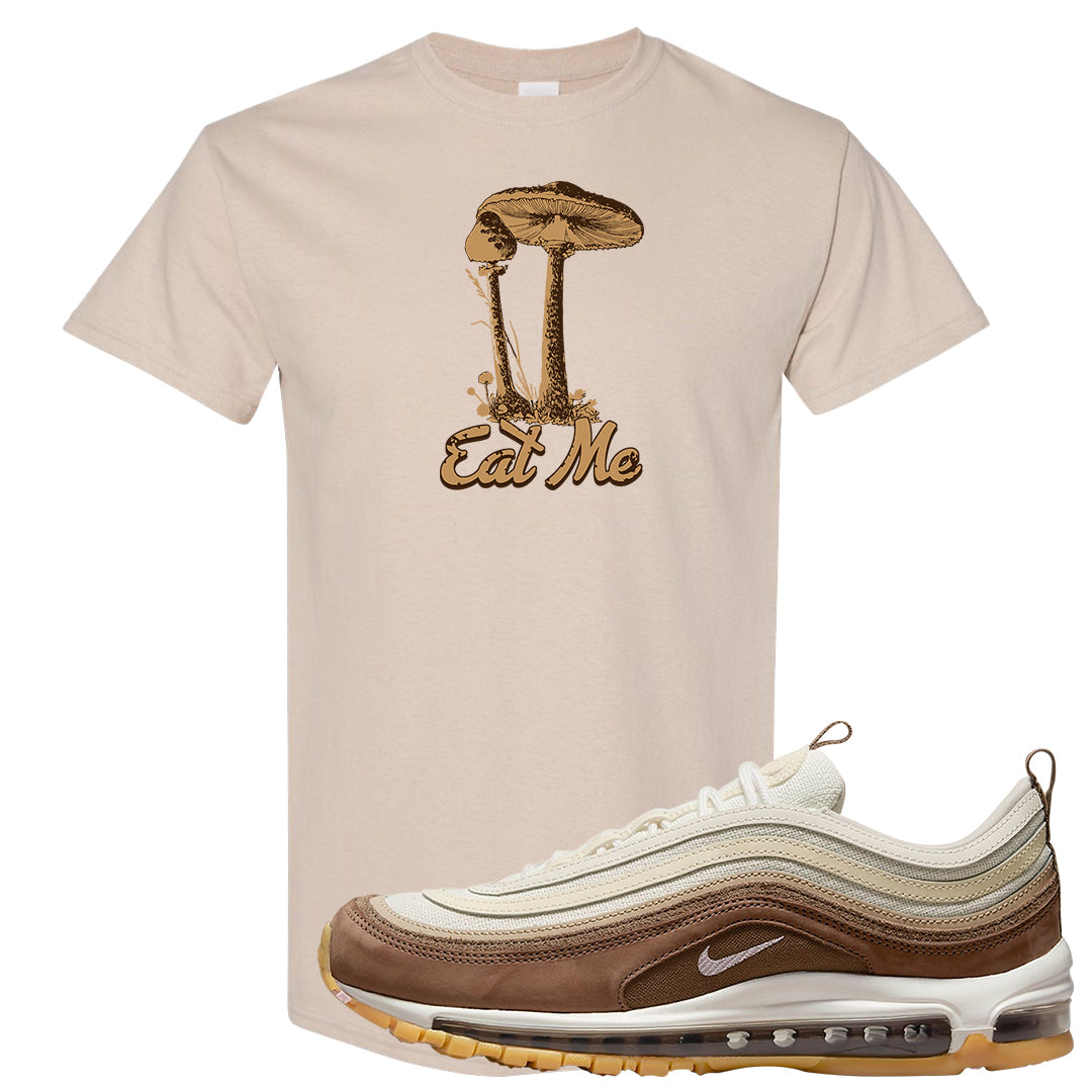 Mushroom Muslin 97s T Shirt | Eat Me, Sand