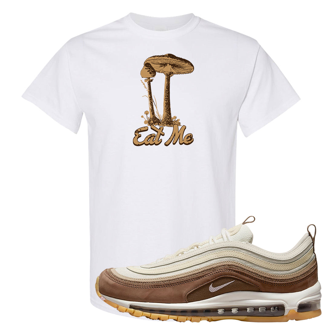 Mushroom Muslin 97s T Shirt | Eat Me, White