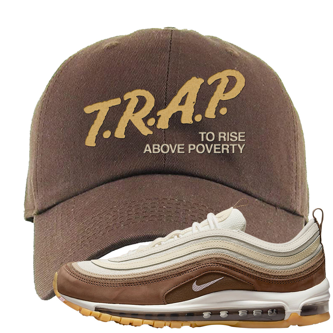 Mushroom Muslin 97s Dad Hat | Trap To Rise Above Poverty, Brown