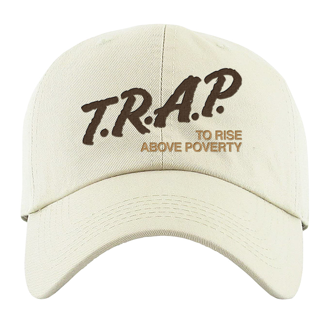 Mushroom Muslin 97s Dad Hat | Trap To Rise Above Poverty, White